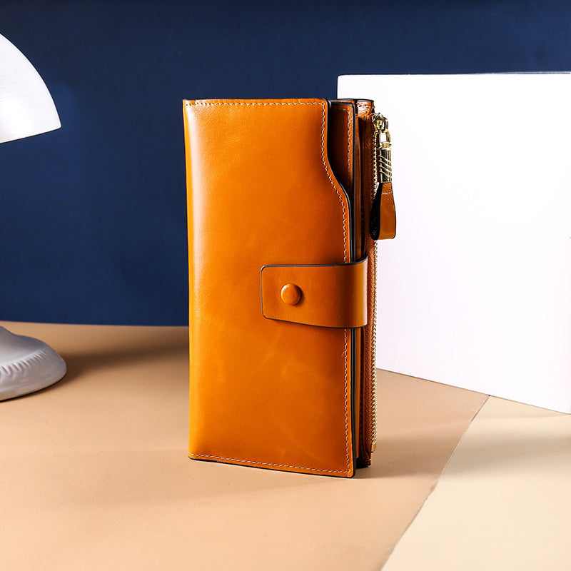 Hot sale RFlD anti-theft leather ladies wallet
