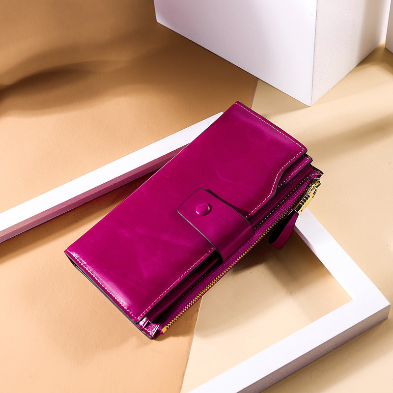 Hot sale RFlD anti-theft leather ladies wallet