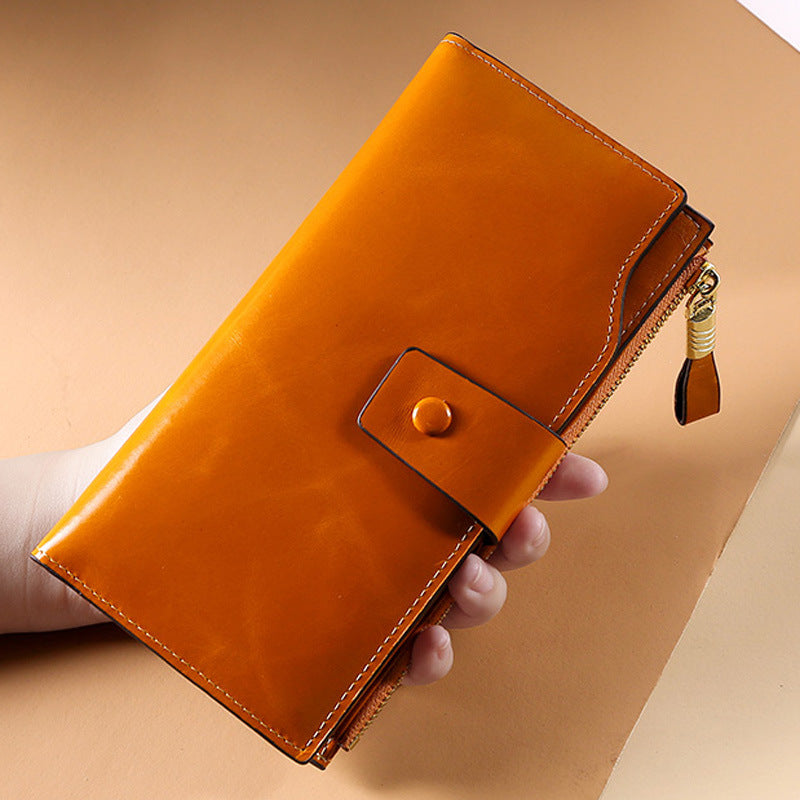 Hot sale RFlD anti-theft leather ladies wallet