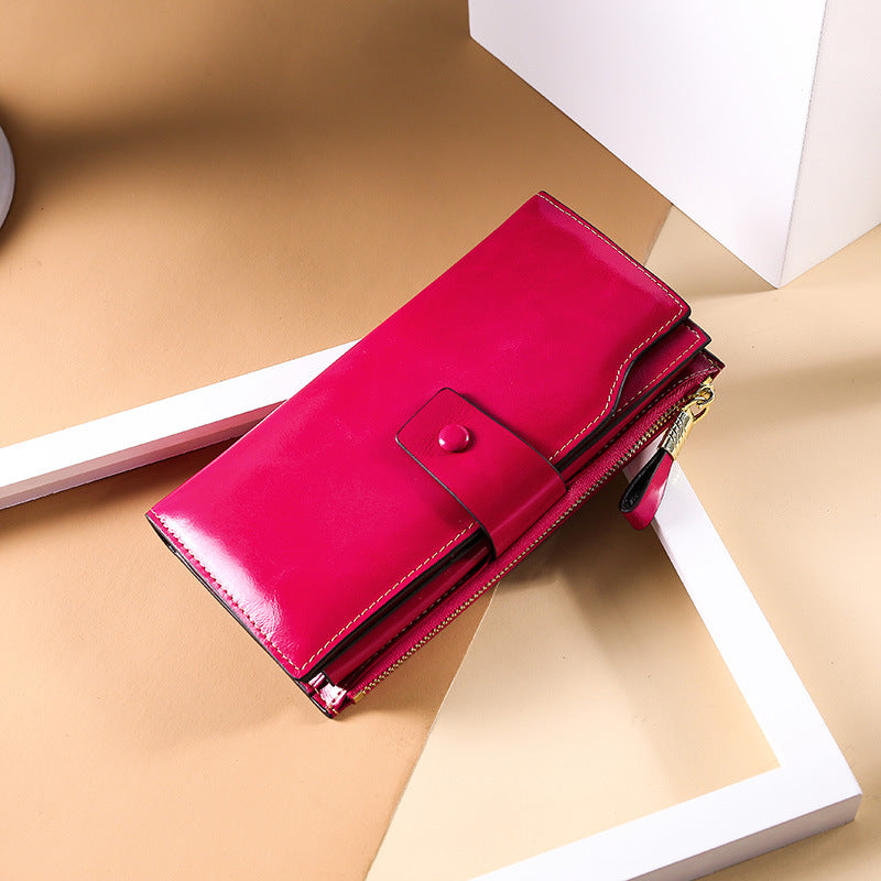 Hot sale RFlD anti-theft leather ladies wallet