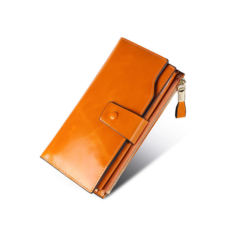 Hot sale RFlD anti-theft leather ladies wallet