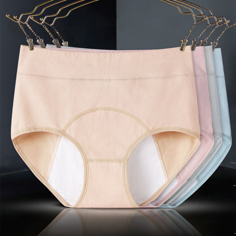 Pure cotton high waist physiological underwear Pure cotton menstrual period anti-side leakage physiological pants