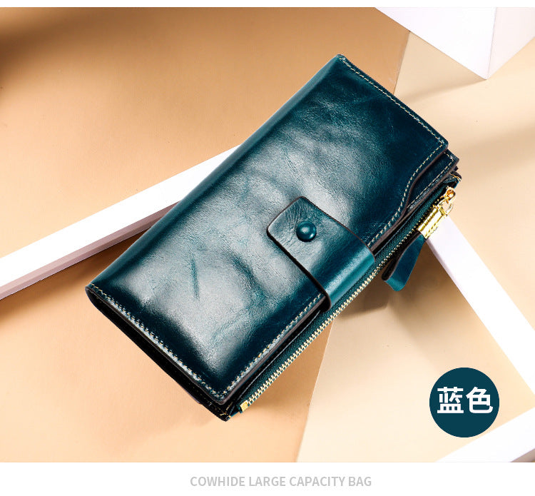 Hot sale RFlD anti-theft leather ladies wallet