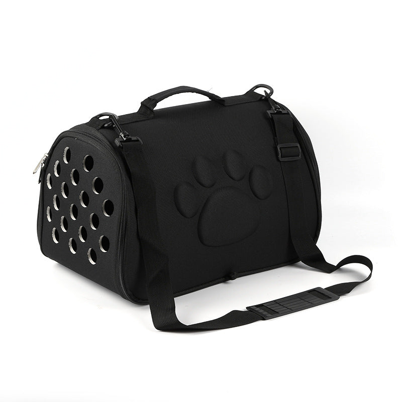 Solid color footprint pet bag shoulder foldable bag
