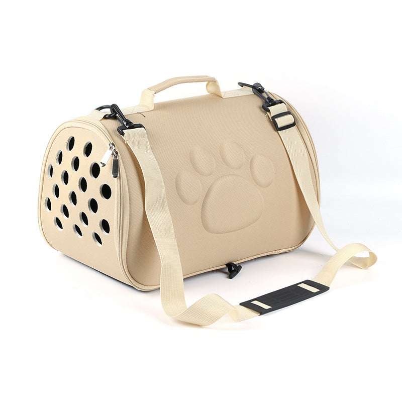 Solid color footprint pet bag shoulder foldable bag