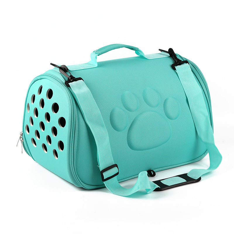 Solid color footprint pet bag shoulder foldable bag