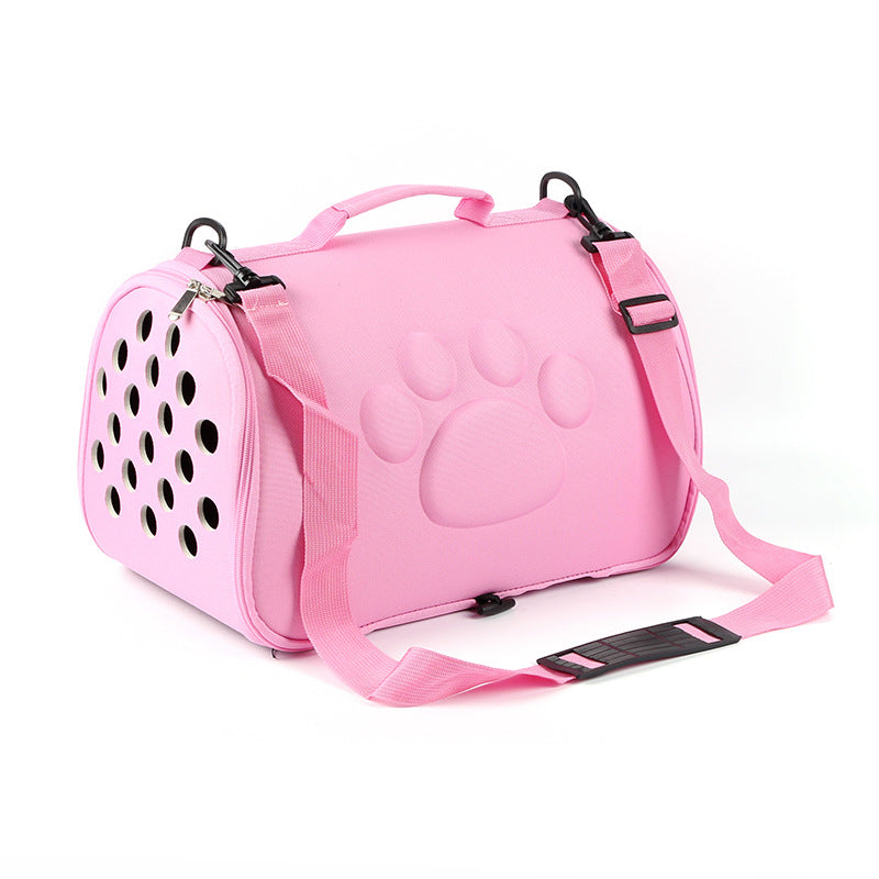 Solid color footprint pet bag shoulder foldable bag