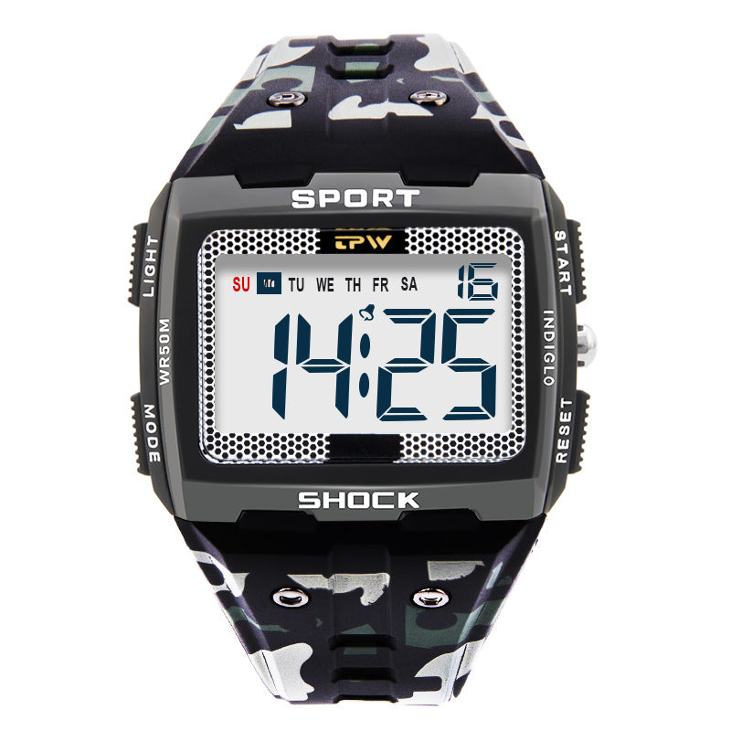 Simple waterproof electronic sports watch