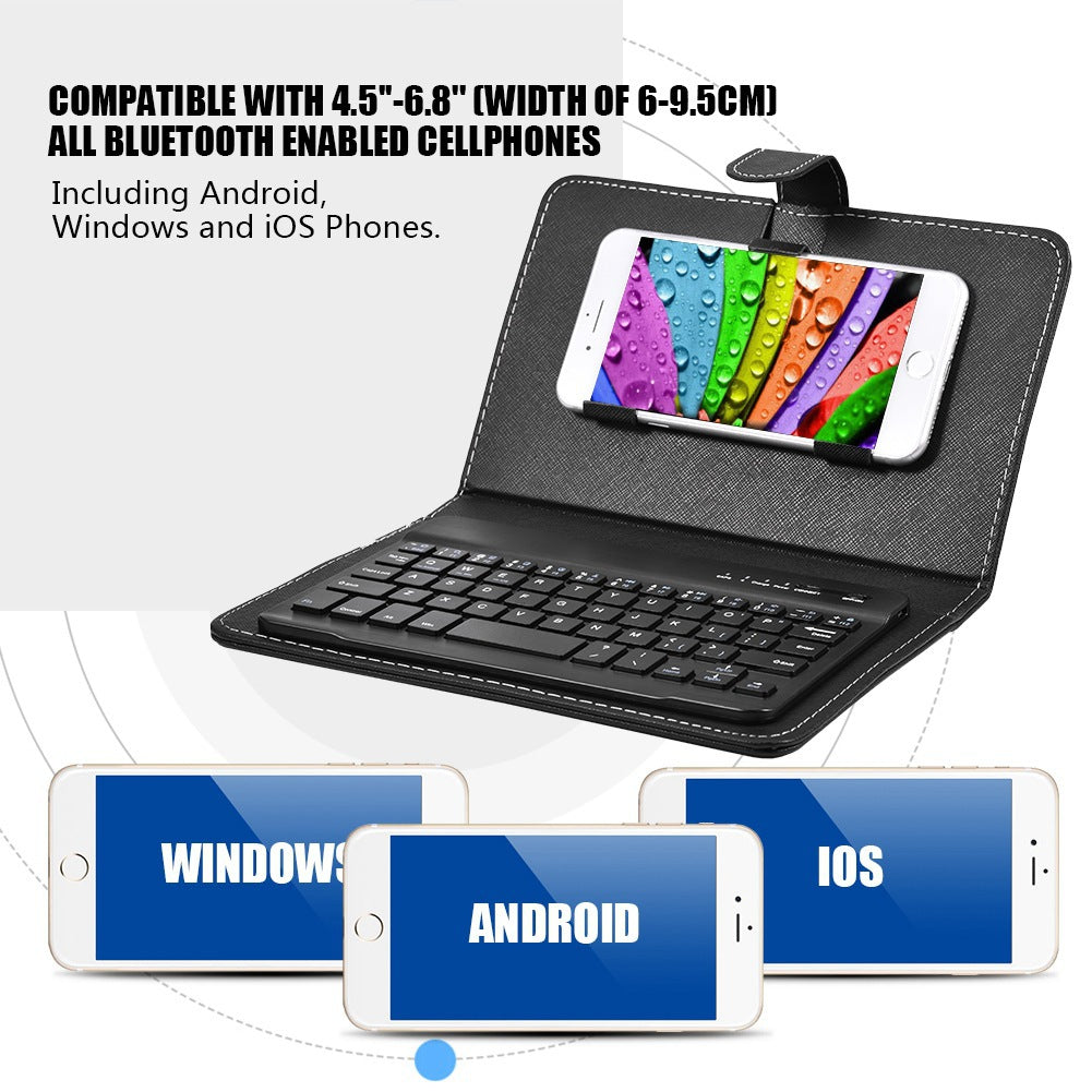 Mobile phone bluetooth keyboard leather case suitable for Android Apple mobile phone protective case external keyboard leather case split leather case