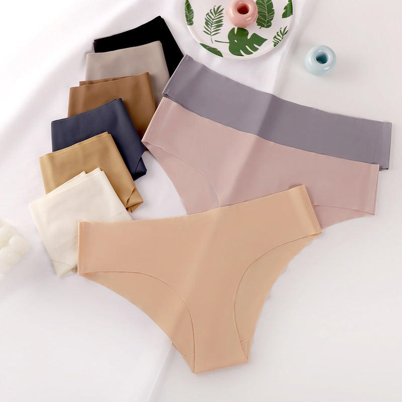 Seamless underwear for women, ice silk sexy briefs