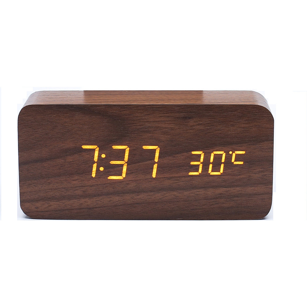 Multifunctional Voice-controlled Wooden Clock