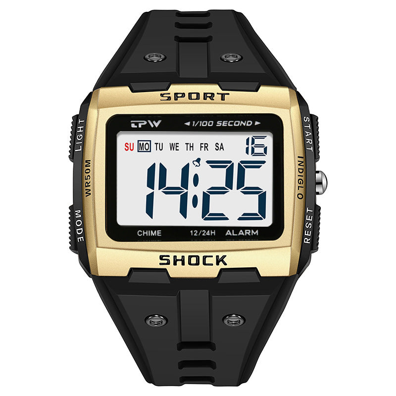 Simple waterproof electronic sports watch