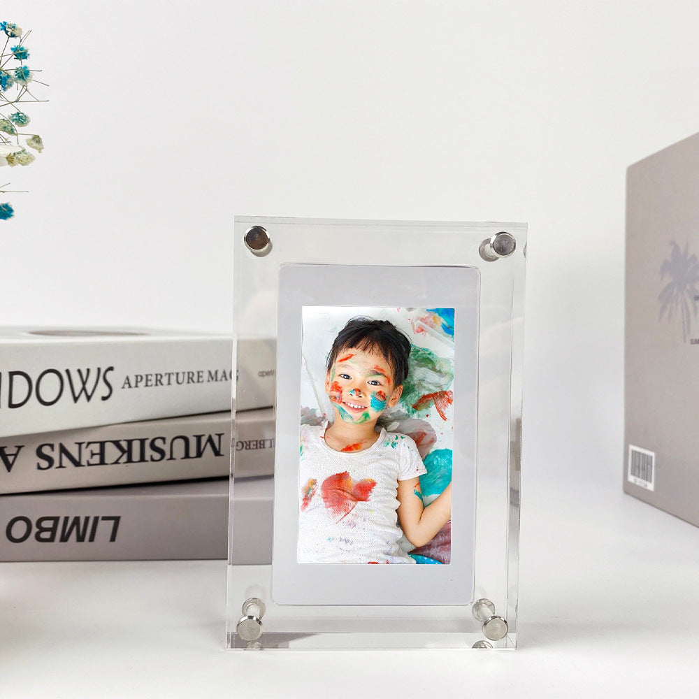 Acrylic transparent multi-functional digital photo album