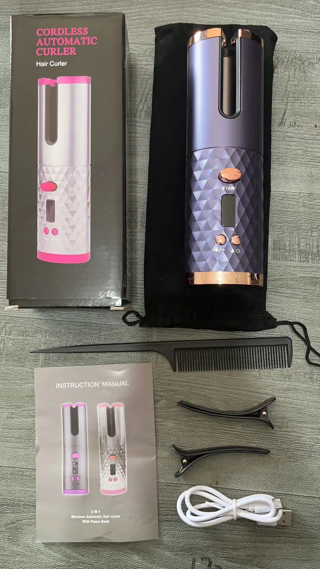 portable USB charging automatic hair curler