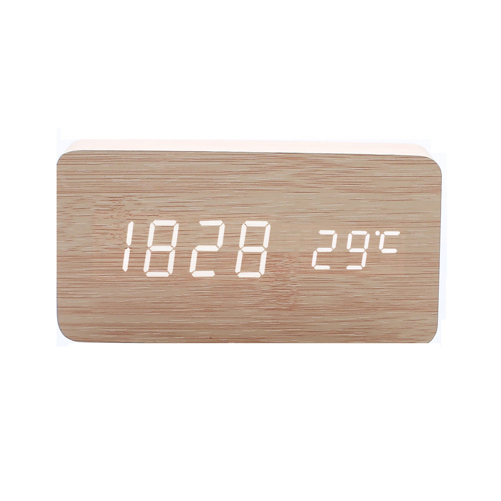 Multifunctional Voice-controlled Wooden Clock