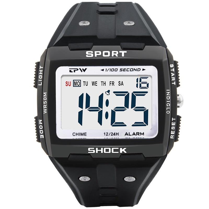 Simple waterproof electronic sports watch