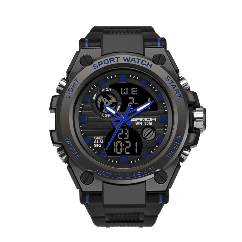 Sanda multi-functional waterproof electronic sports watch