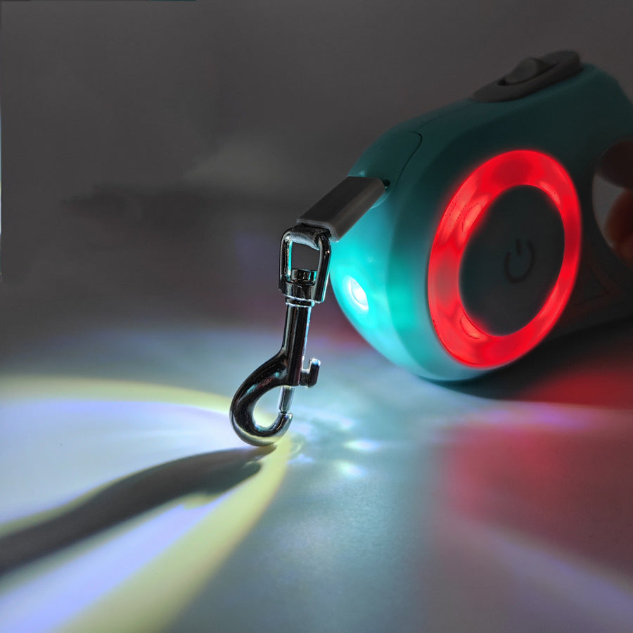 Luminous automatic retractable pet leash