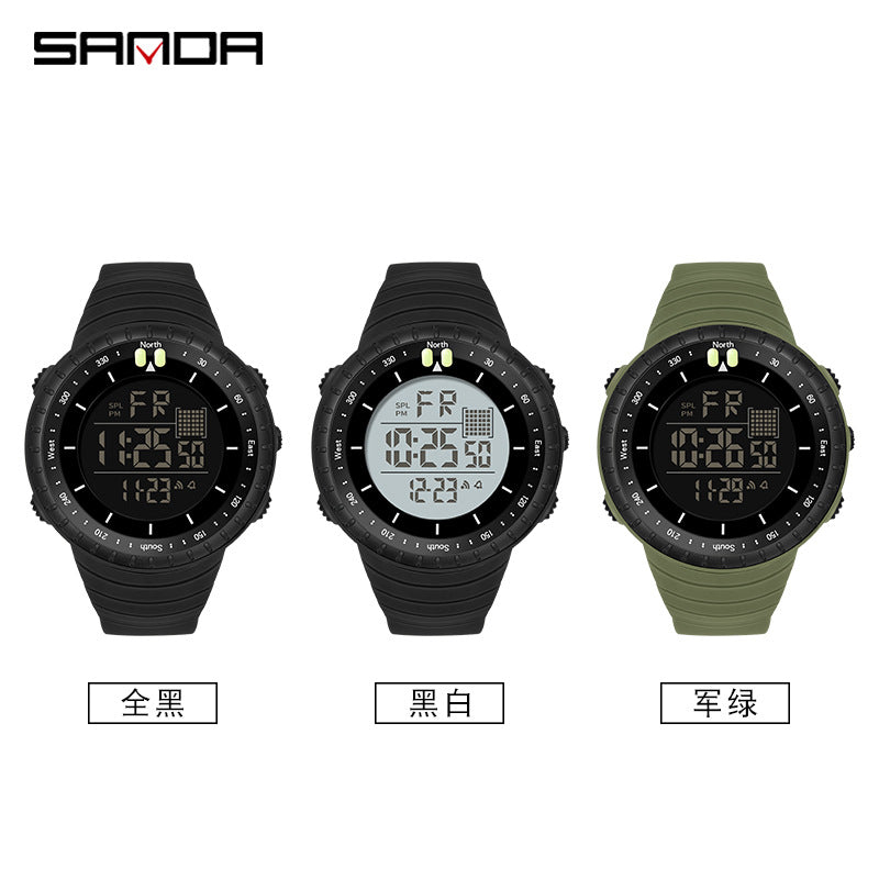Sanda simple multifunction waterproof sport watch