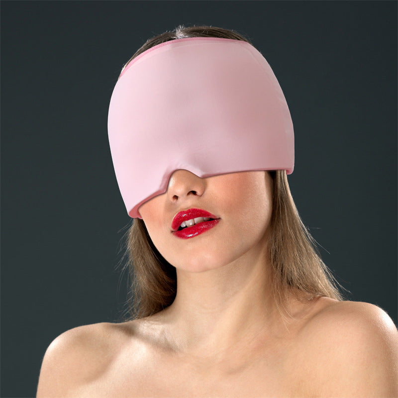 Summer ice compress hood gel physical cooling analgesic cold compress cap ice silk hood forehead eye protection Amazon explosion