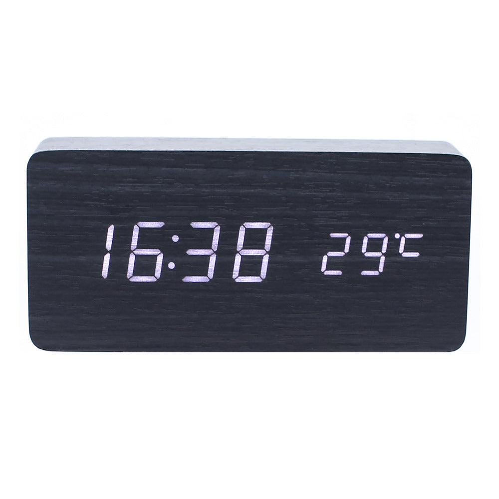 Multifunctional Voice-controlled Wooden Clock