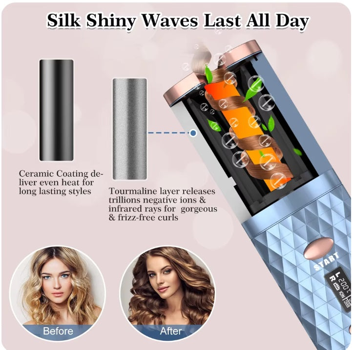 portable USB charging automatic hair curler