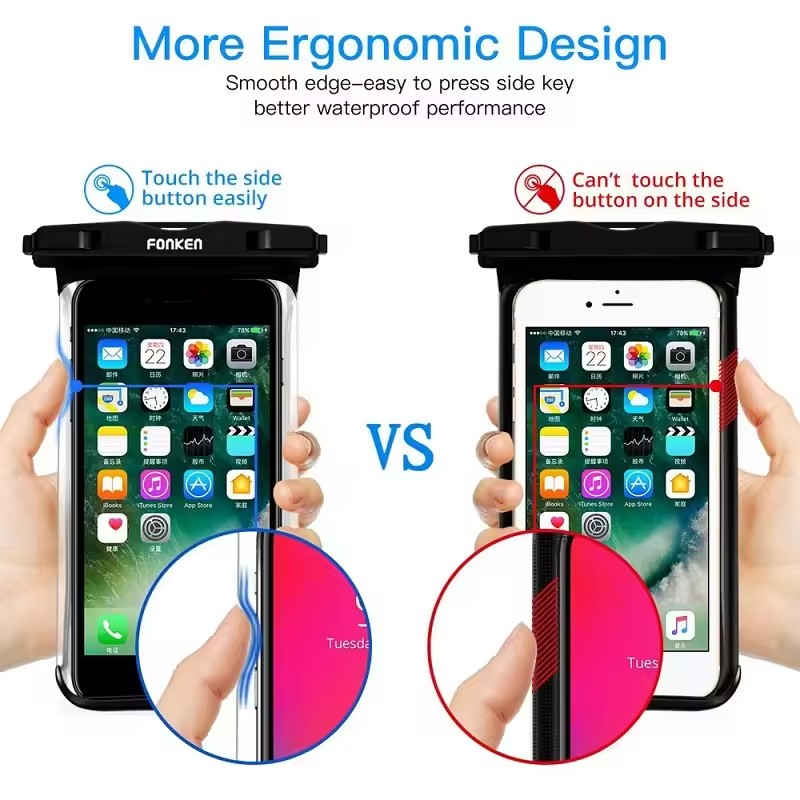 Universal Waterproof Phone bag (Suitable for I-Phone, Samsung, Xiaomi ...) Rainproof, Underwater Water-proof Bag