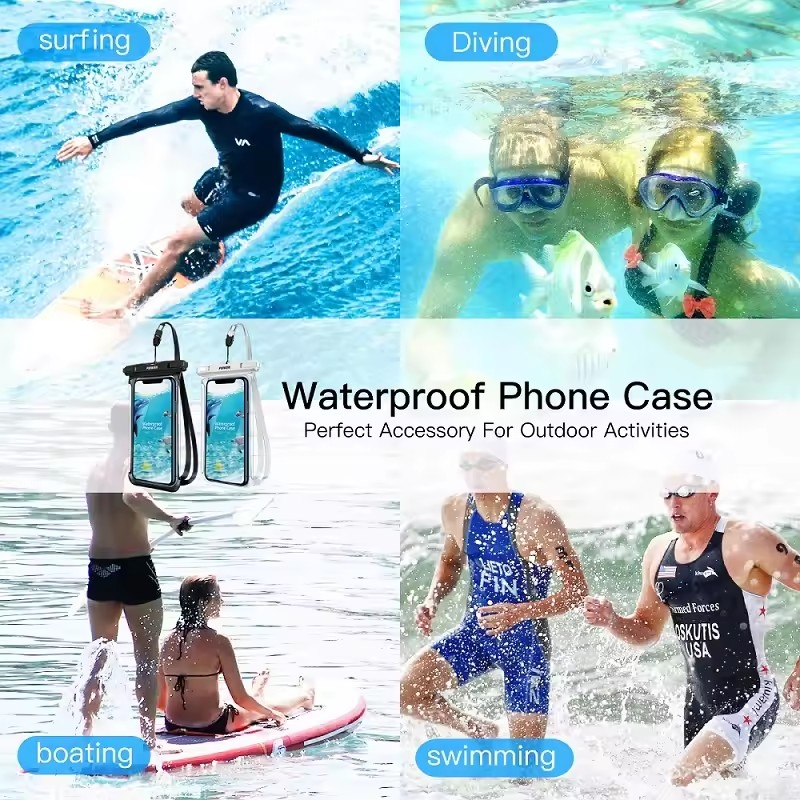 Universal Waterproof Phone bag (Suitable for I-Phone, Samsung, Xiaomi ...) Rainproof, Underwater Water-proof Bag