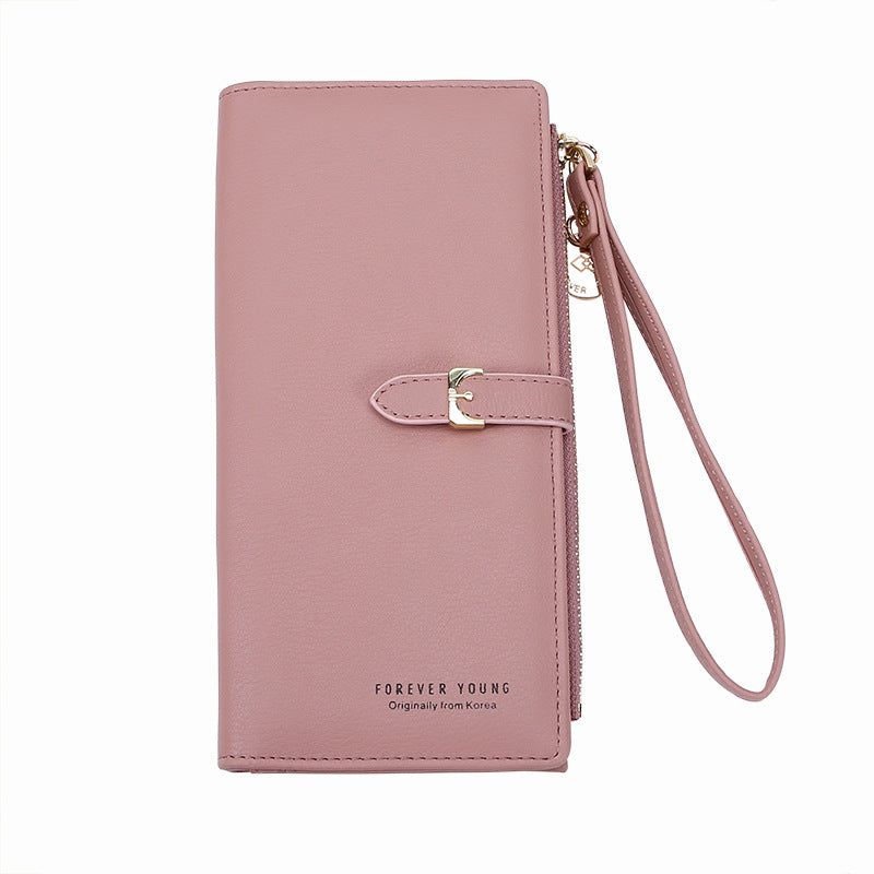 Factory direct sales new style women's wallet Korean style solid color women's handbag large capacity women's wrist bag coin bag