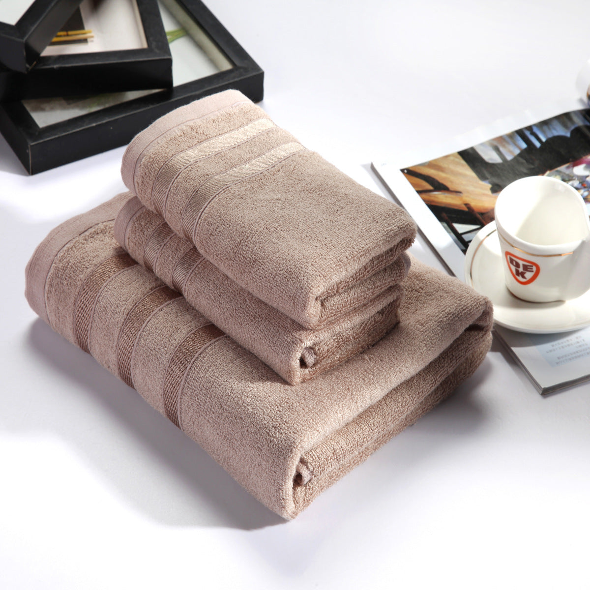 Bamboo Fiber Three-piece Bath Towel Set