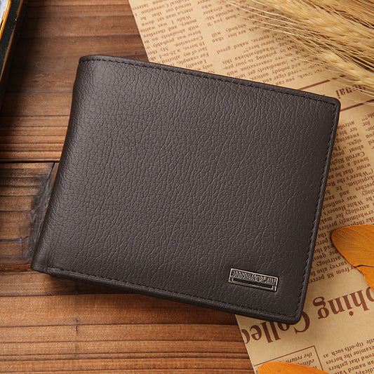 Hot selling short men leather wallet