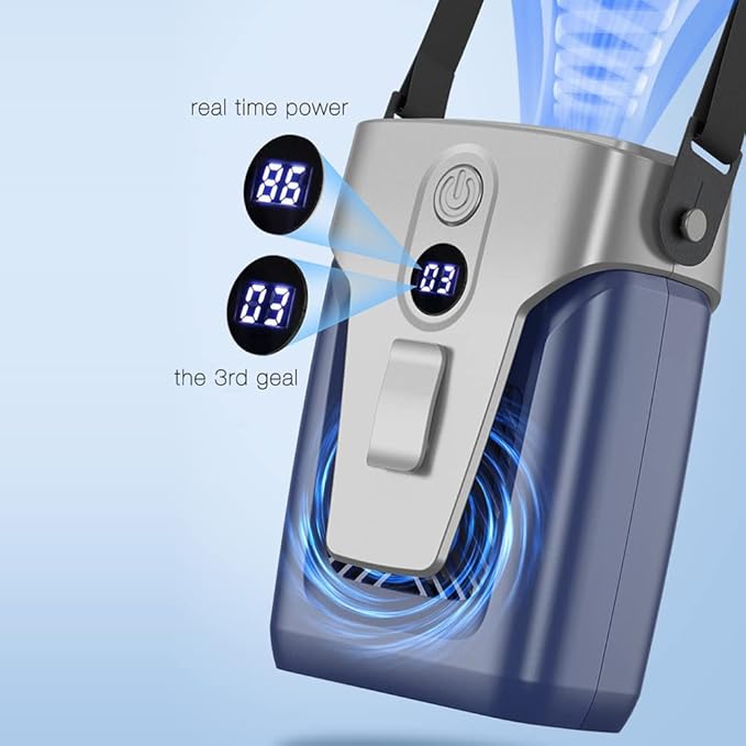 Portable waist fan, strong wind leafless hanging fan