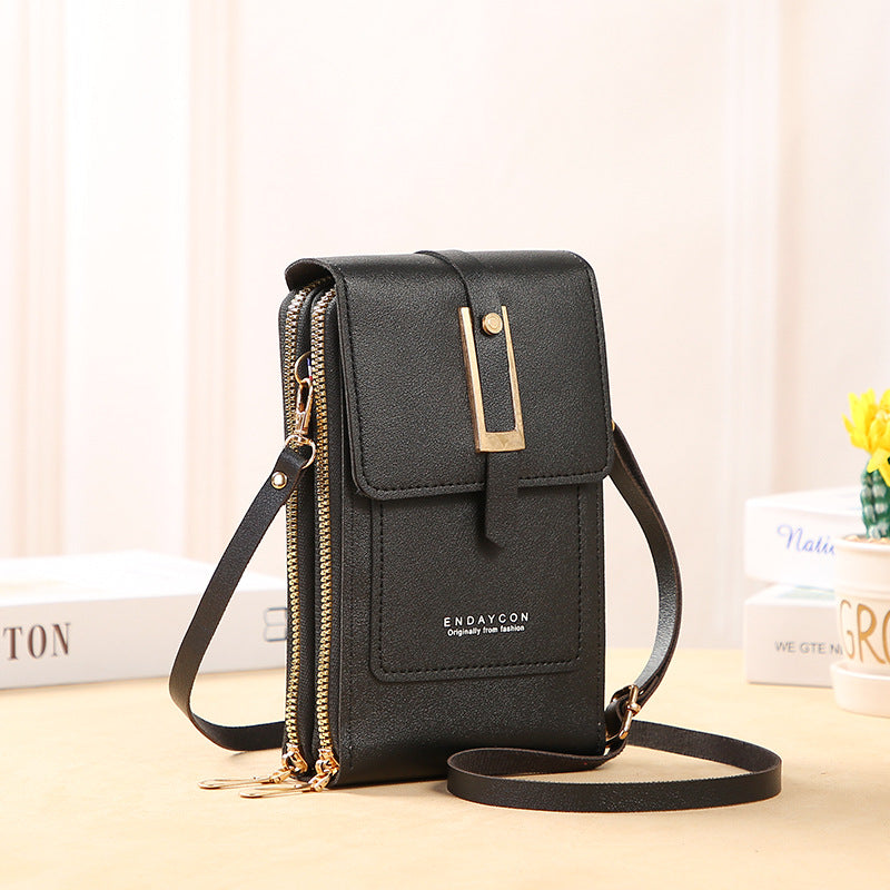 New style transparent touch screen mobile phone bag trend simple Messenger small bag multi-functional mobile phone women's bag coin bag vertical section